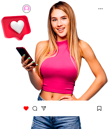 Imagem de uma influenciadora dentro do feed do Instagram